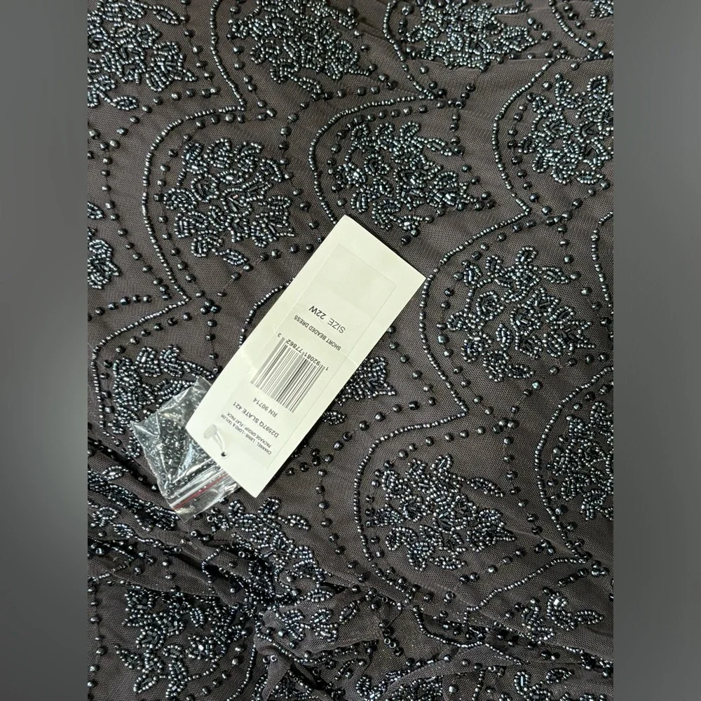 NWT Pisarro Nights Beaded Embellished Short Sleeve Midi Dress 18W,22W - Picture 10 of 12